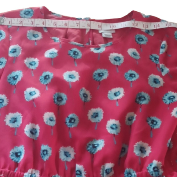J . Crew floral dress size 2.Red with Blue and off white flowers. Beautiful. - Picture 13 of 15